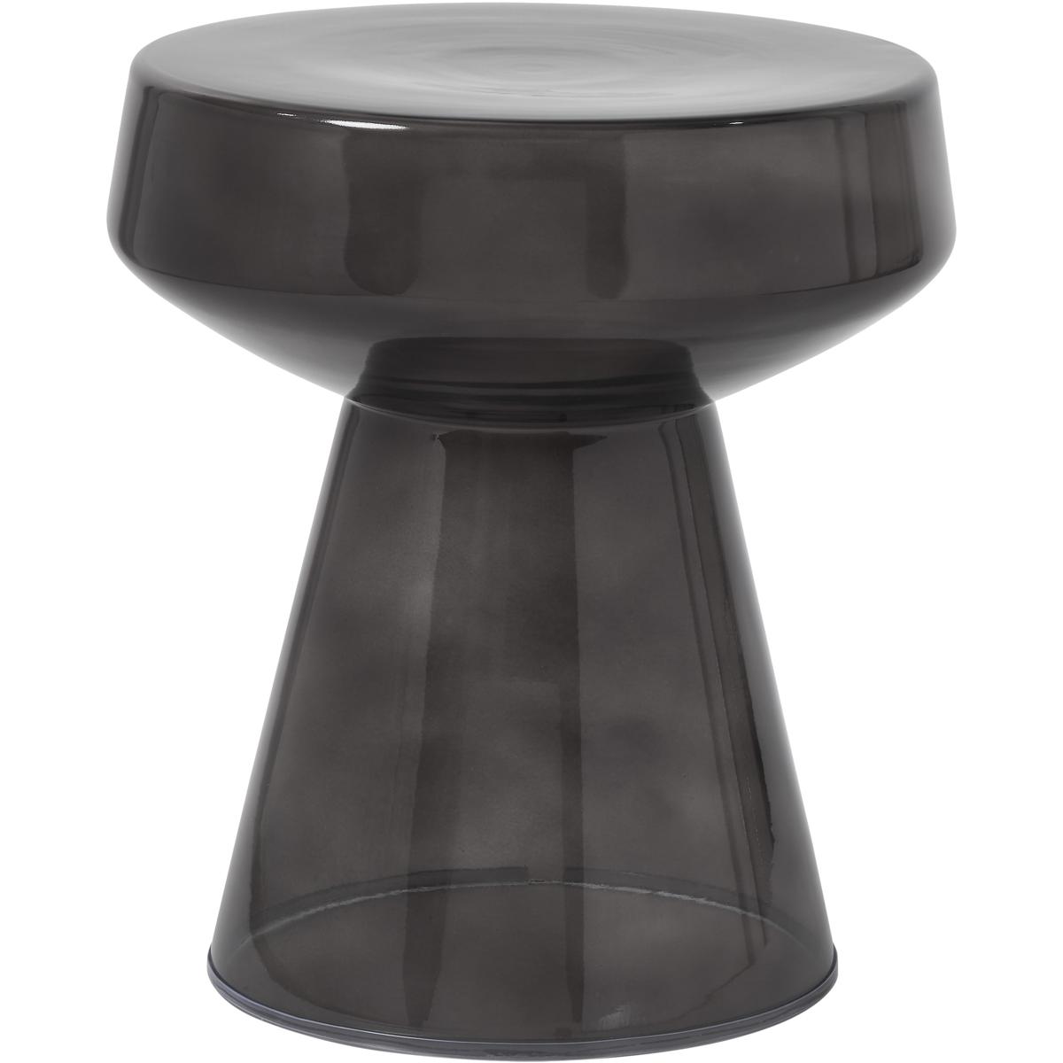Lavinia Round Glass Black End Table