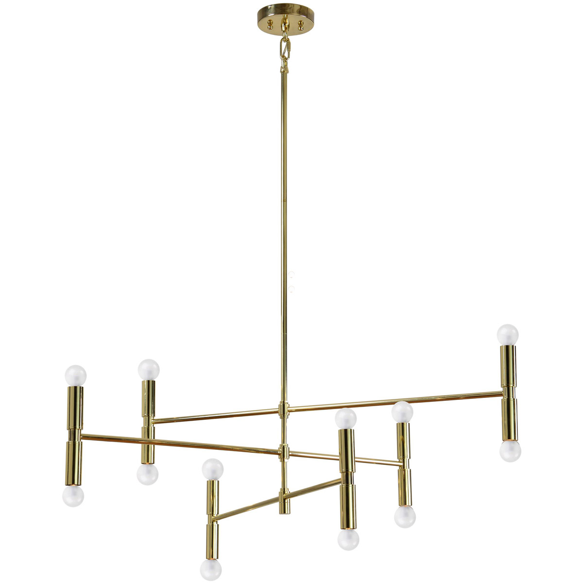 Renwil LPC4002 Axis 12 Light 41 inch Gold Plated Pendant Ceiling Light