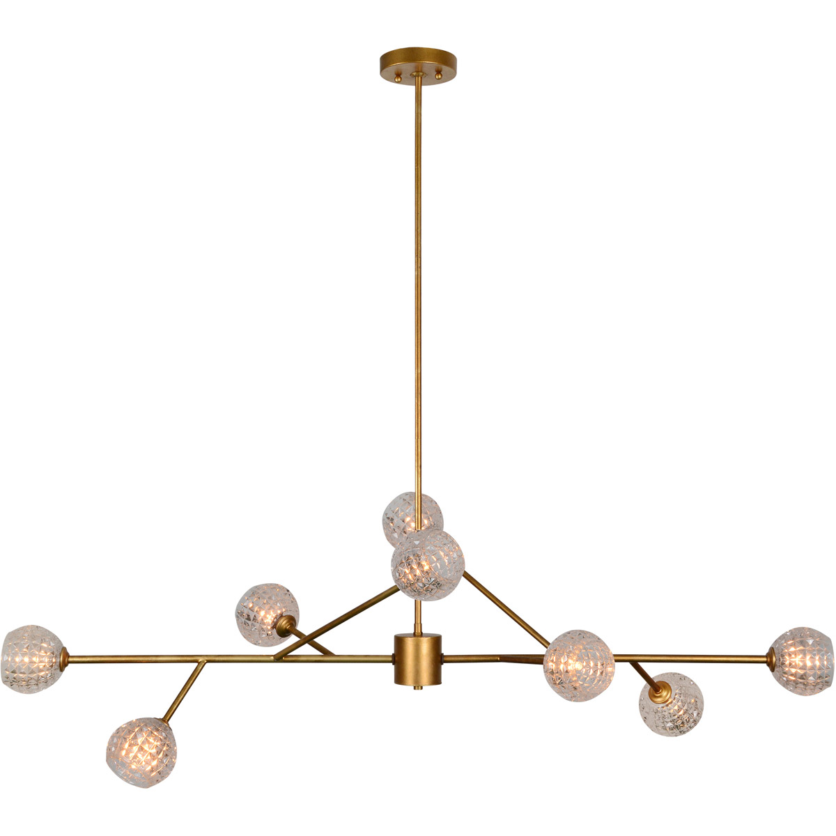 Renwil LPC4085 Damas 8 Light 53 inch Antique Gold Pendant Ceiling Light