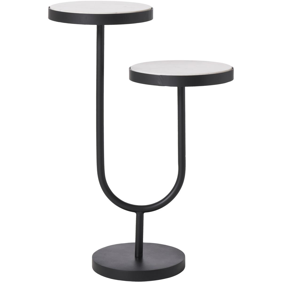 Ambra Round Marble Matte Black End Table