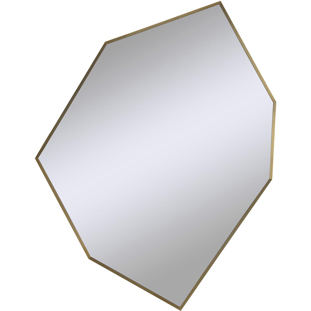 Dovelle Geometric Wall Mirror - Satin Brass | Dressing Mirror, Vanity Mirror - Yellow - Functional, Aesthetic