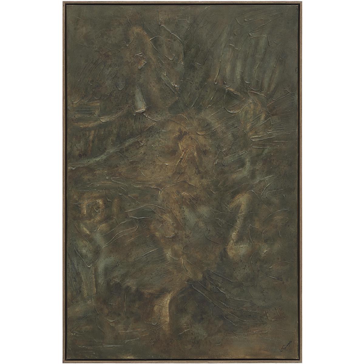 Renwil OL2268 Beatrix Multicolor and Dark Oak Canvas Art