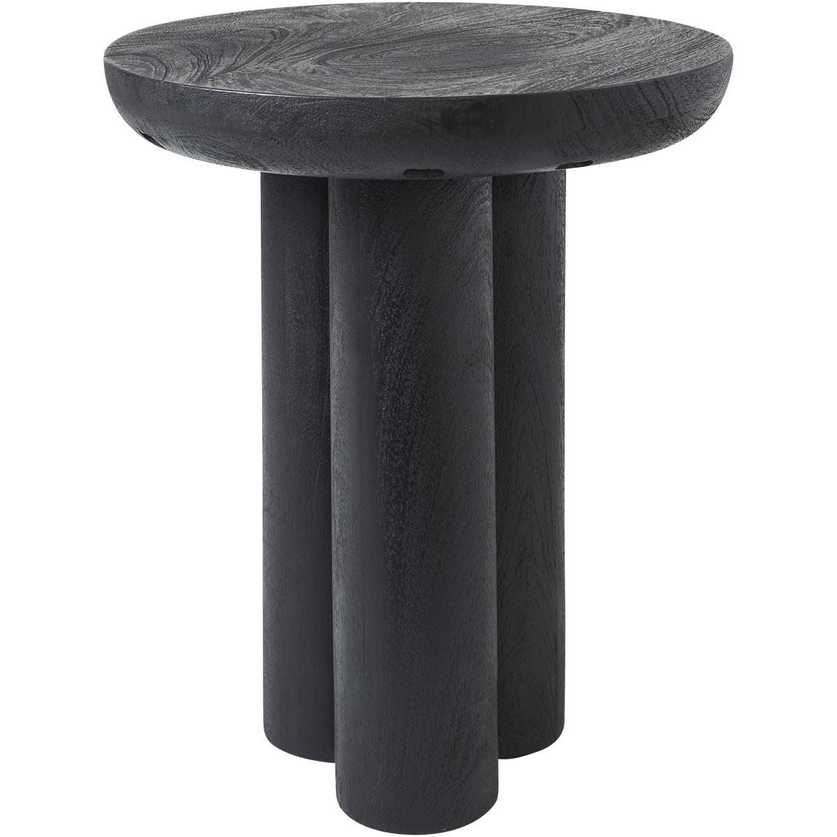 Quintin Round Wood Black End Table