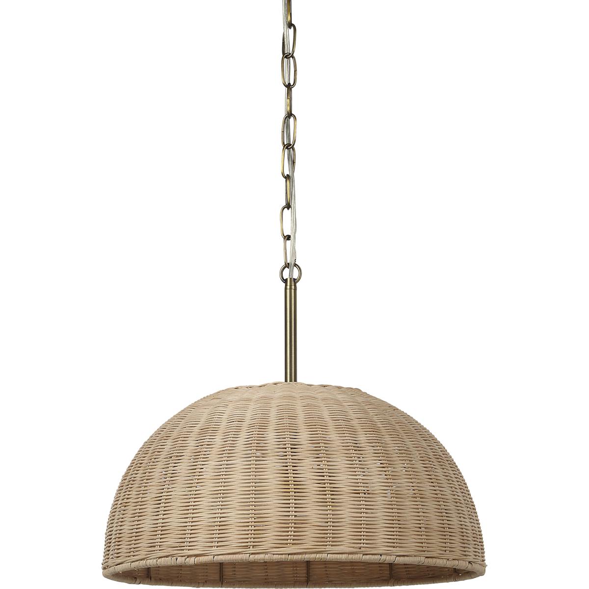 Ciara 2-Light Plated Dark Antique Brushed Brass Dome Pendant