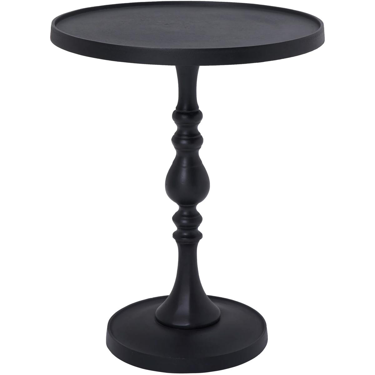 Yates Round Metal Matte Black End Table