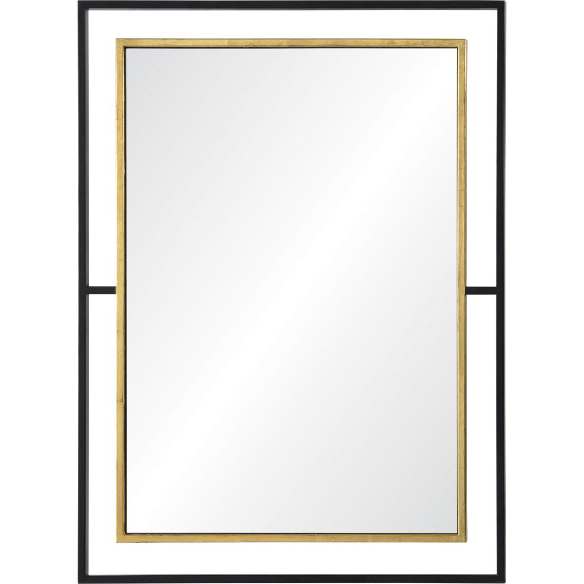 Renwil MT2244 Gray 38 X 28 inch Gold Leaf, Black Wall Mirror
