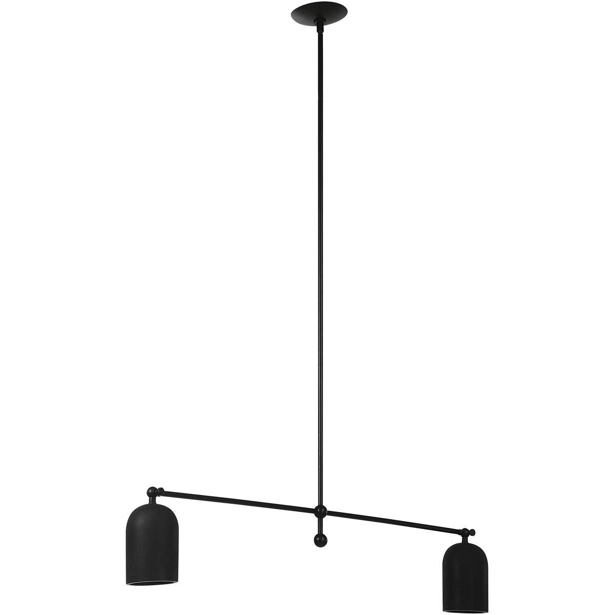 Saskia 2-Light Painted Matte Black Linear Island Pendant