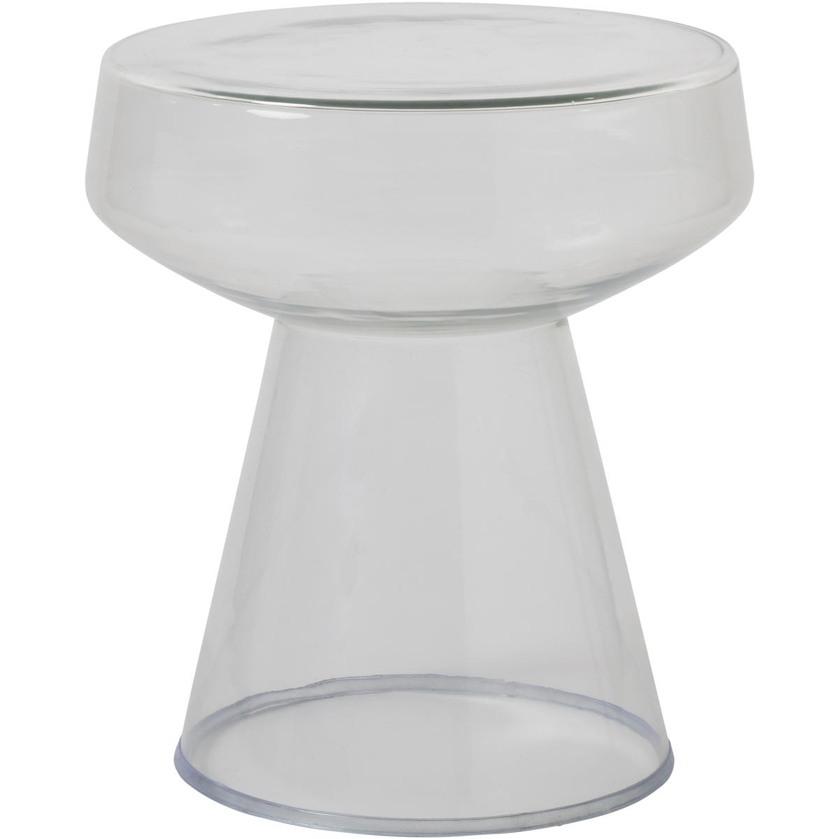 Lavanda Round Glass Clear End Table