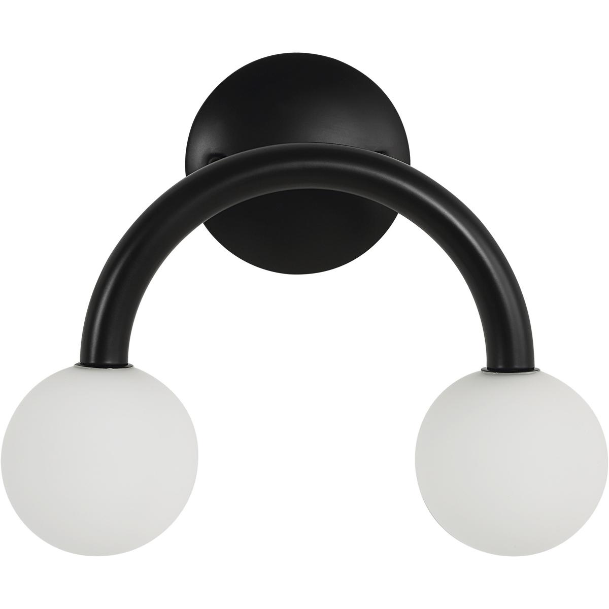 Santo 2-Light Powder Coated Matte Black Wall Sconce