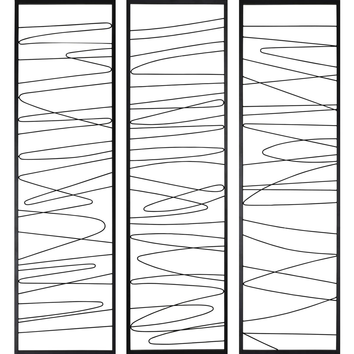 Renwil W6556 Studio Line Linear Black Wall Art, 3 Piece
