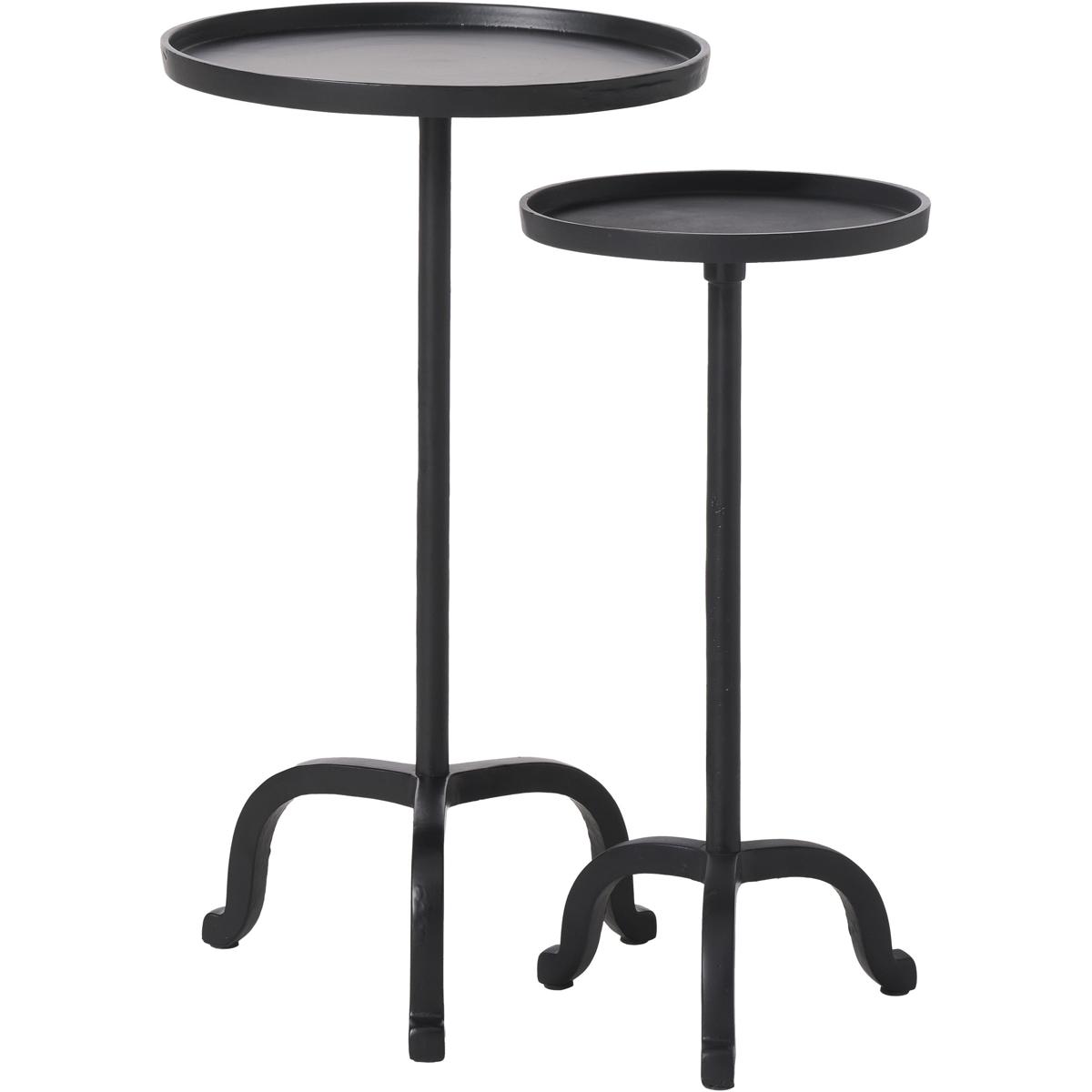 Myra Round Metal Matte Black End Table