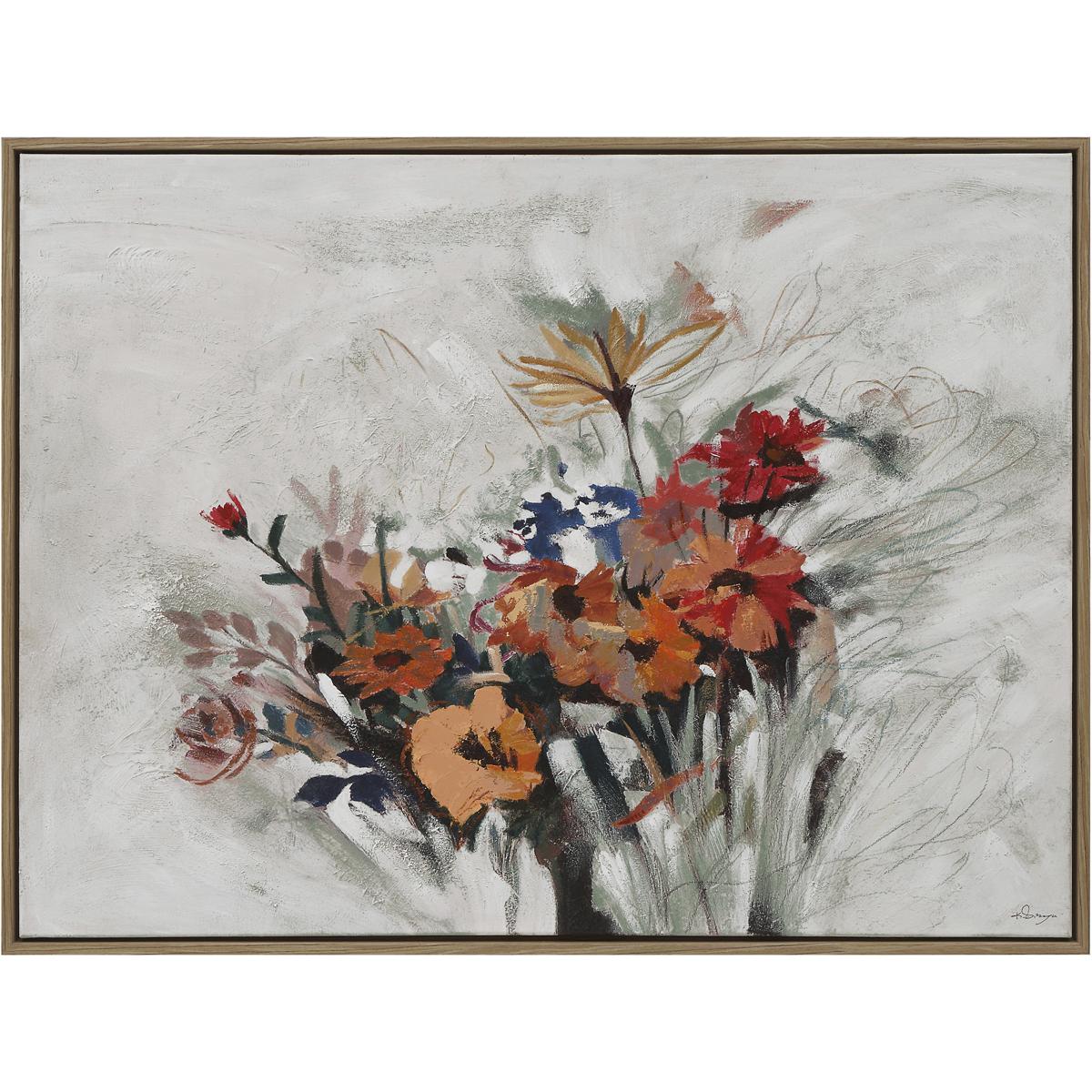 Renwil OL2260 Liliosa Multicolor and Medium Walnut Canvas Art