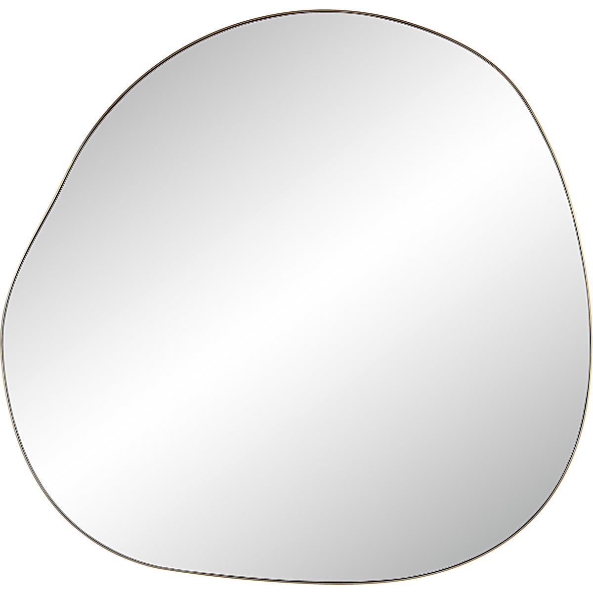 Hiro Round Wall Mirror - Burnished Brass | Dressing Mirror, Vanity Mirror - Yellow - Functional, Aesthetic