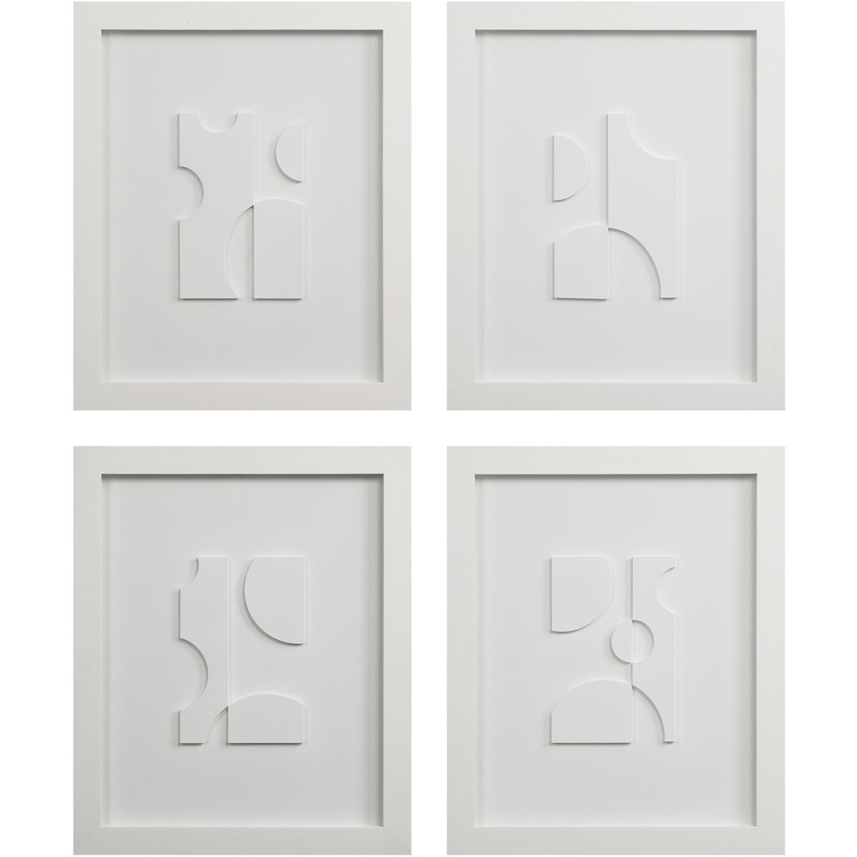 Renwil W6760 Ispra Matte White Wall Decor, Set of 4