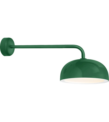 Troy RLM Lighting DM14MHGWT3LC30 Dome 1 Light 14 inch Hunter Green Wall Sconce Wall Light in 30in Arm, Gloss White Glass Solite Diffuser, Modern Visions photo
