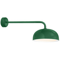 Troy RLM Lighting DM14MHGWT3LC30 Dome 1 Light 14 inch Hunter Green Wall Sconce Wall Light in 30in Arm, Gloss White Glass Solite Diffuser, Modern Visions photo thumbnail