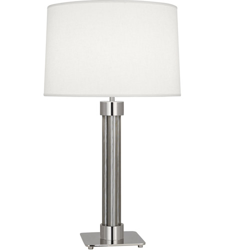Stainless Steel Finish Robert Abbey S2185 Lamps with Fondine Fabric Shades 