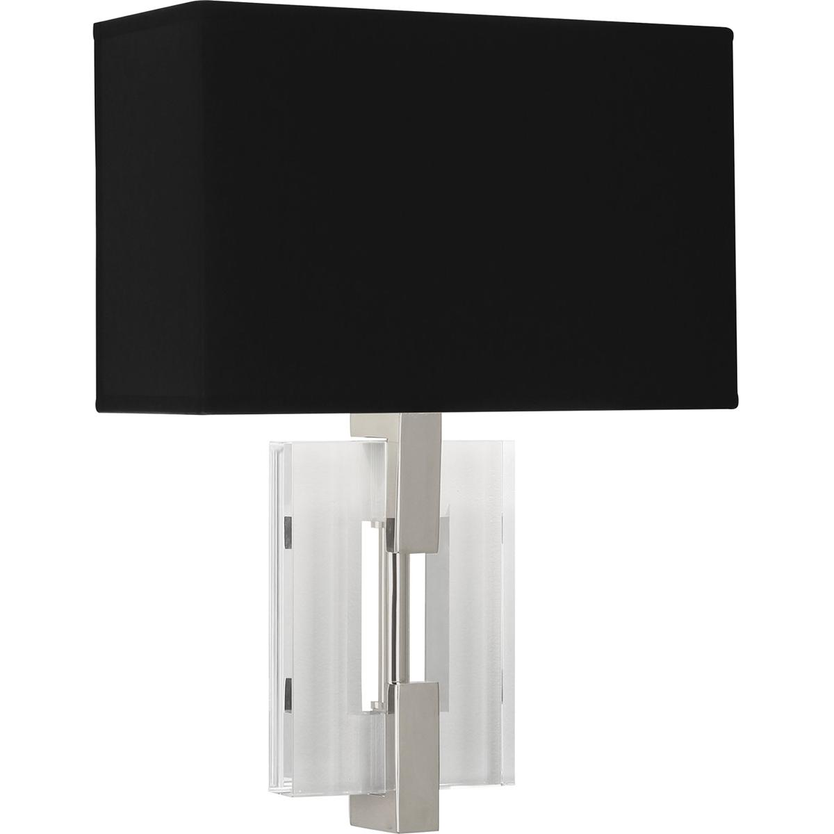 Robert Abbey 1010B Lincoln 2 Light 12 inch Polished Nickel ADA Wall Sconce Wall Light in Black With Matte Silver