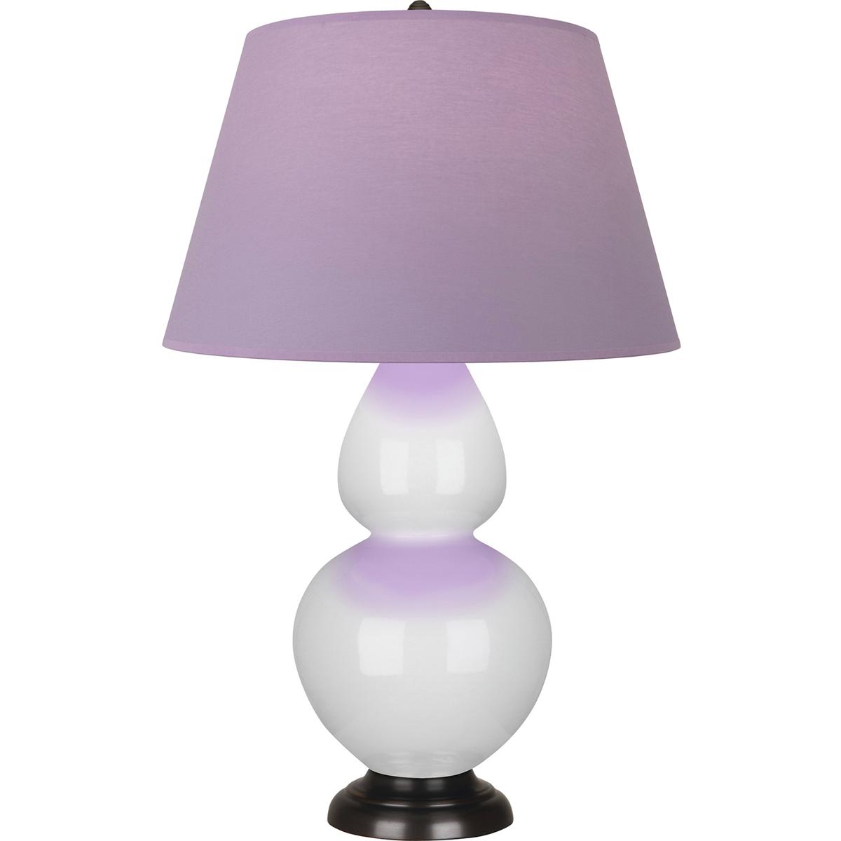 Robert Abbey 1640L Double Gourd 31 inch 150 watt Lily Glazed Ceramic with Deep Patina Bronze Table Lamp Portable Light in Lavender with Plum