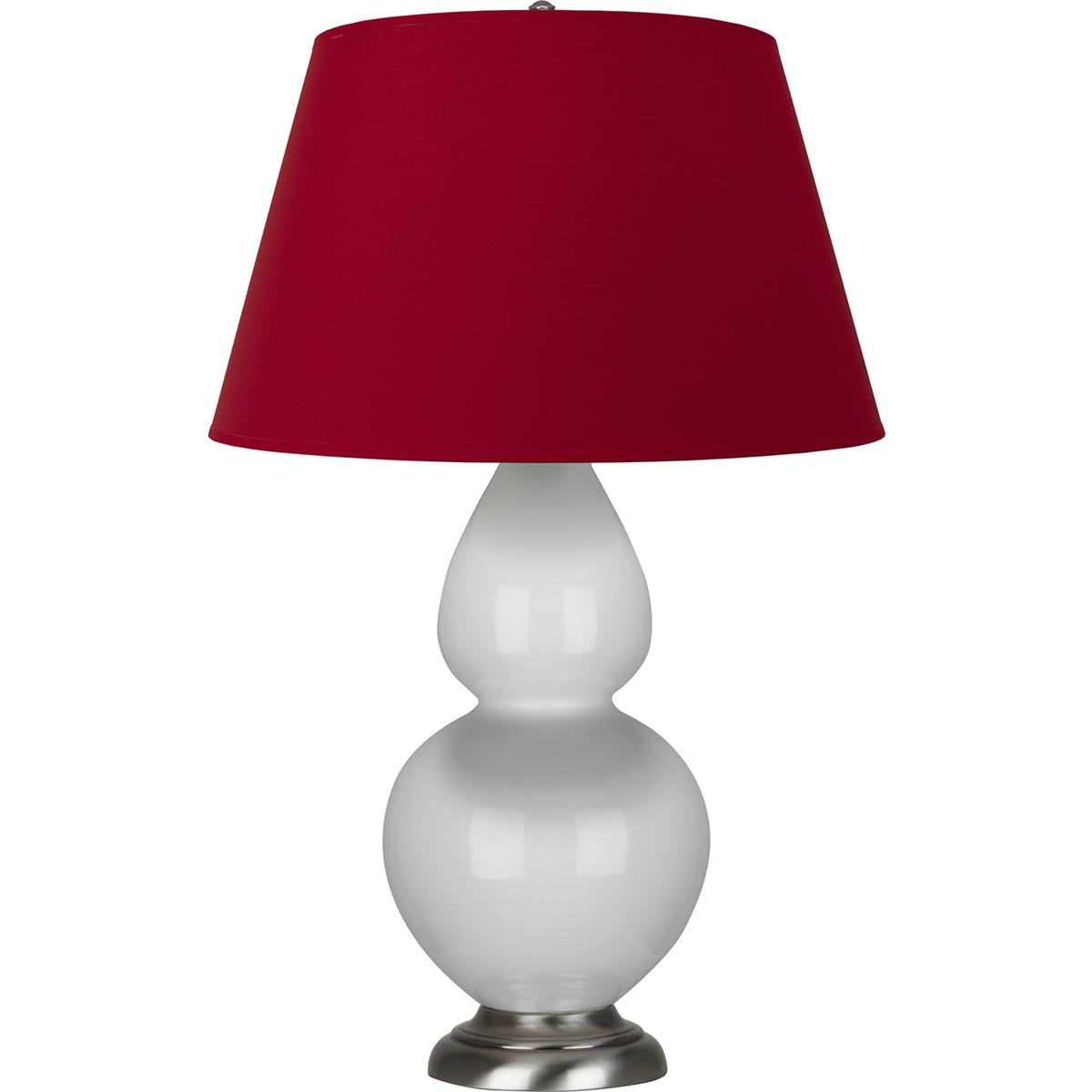 Robert Abbey 1670R Double Gourd 31 inch 150 watt Lily Glazed Ceramic with Antique Silver Table Lamp Portable Light in Rose Red with Ink Black