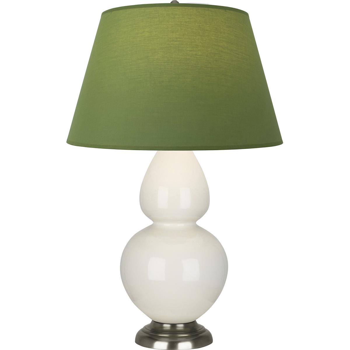 Robert Abbey 1756G Double Gourd 31 inch 150 watt Bone Glazed Ceramic with Antique Silver Table Lamp Portable Light in Tea Green with Taupe