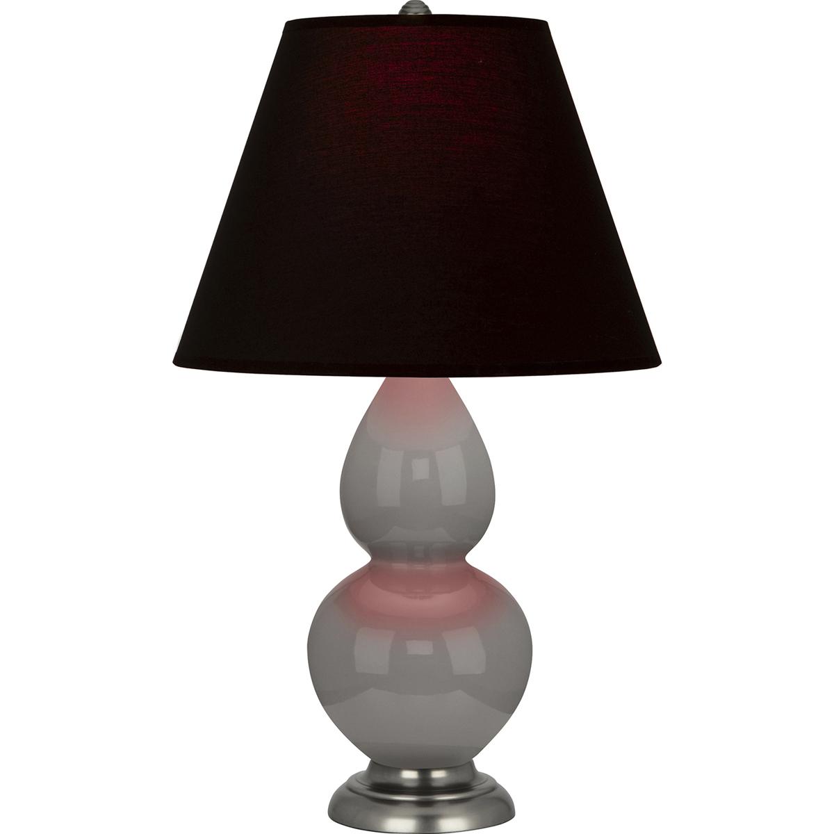 Robert Abbey 1770K Small Double Gourd 22.75 inch 150 watt Smokey Taupe Glazed Ceramic Accent Lamp Portable Light in Smoky Taupe, Ink Black with Rose R