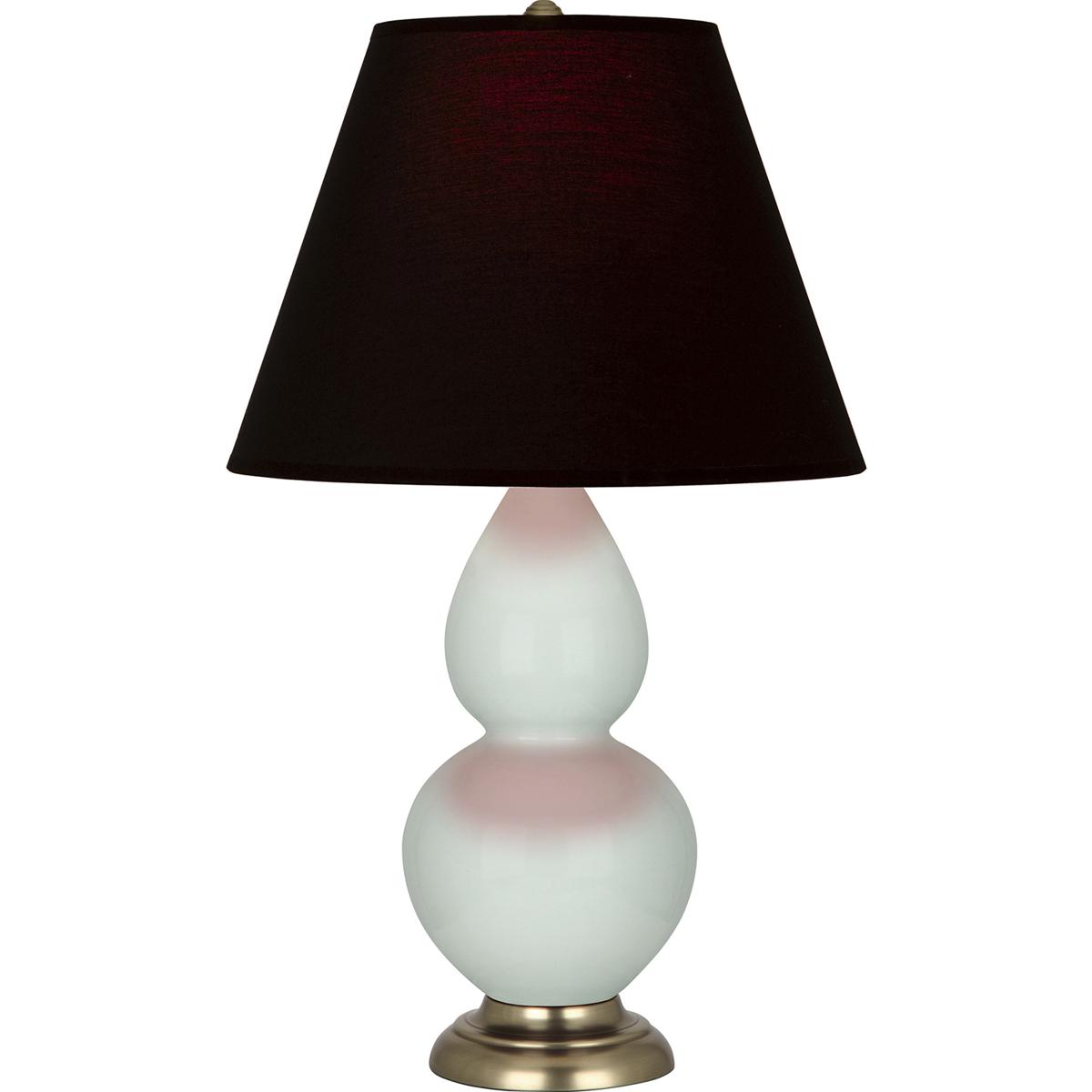 Robert Abbey 1786K Small Double Gourd 22.75 inch 150 watt Celadon Glazed Ceramic with Antique Natural Brass Accent Lamp Portable Light in Ink Black wi