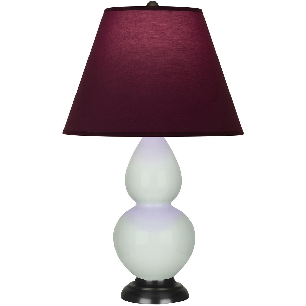 Robert Abbey 1787P Small Double Gourd 22.75 inch 150 watt Celadon Glazed Ceramic with Deep Patina Bronze Accent Lamp Portable Light in Plum with Laven