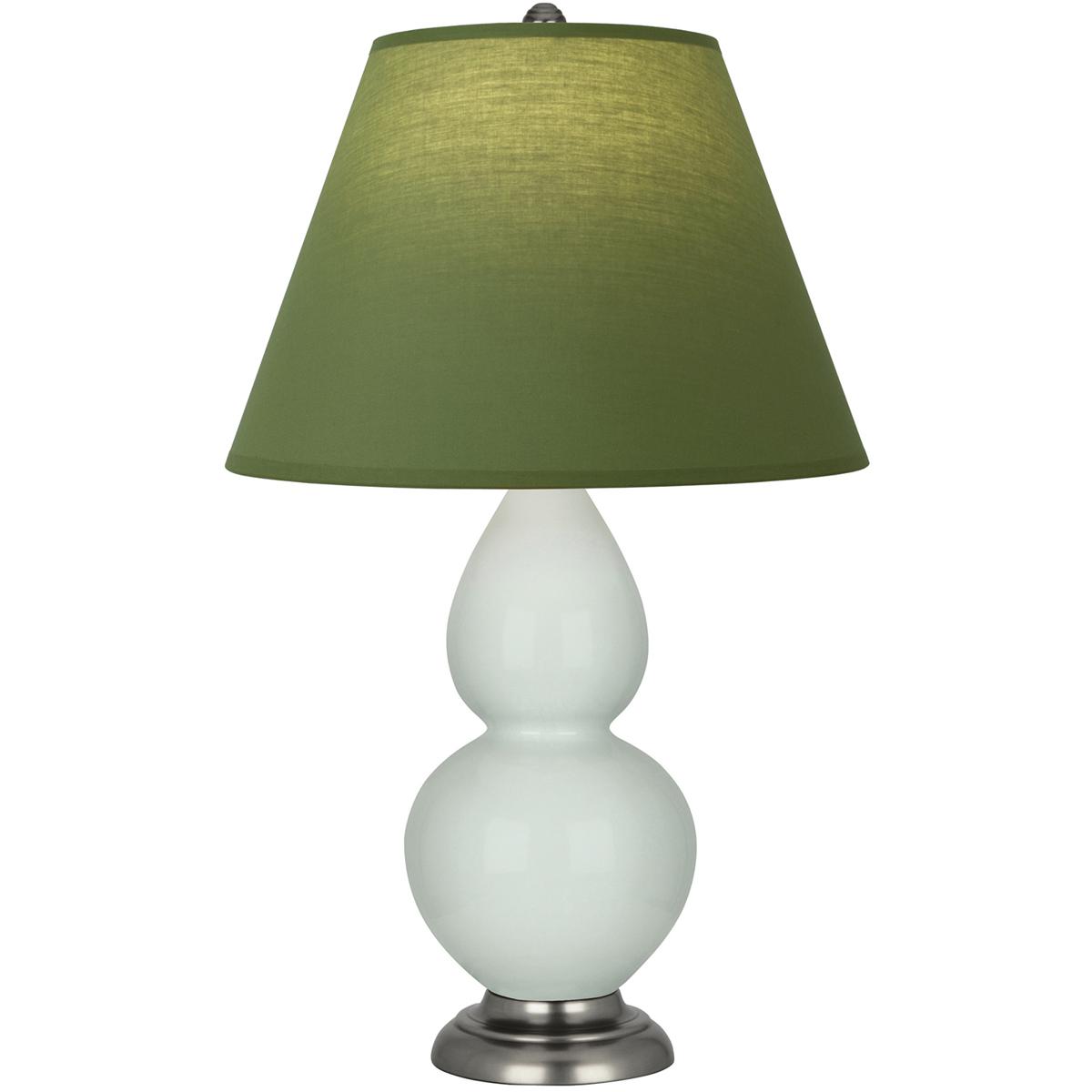 Robert Abbey 1788G Small Double Gourd 22.75 inch 150 watt Celadon Glazed Ceramic with Antique Silver Accent Lamp Portable Light in Tea Green with Taup