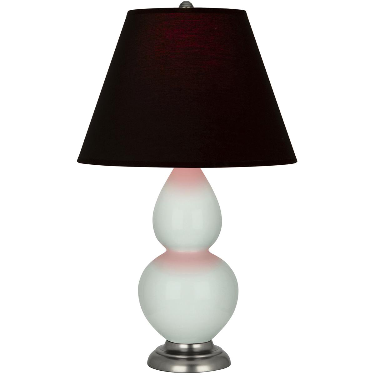 Robert Abbey 1788K Small Double Gourd 22.75 inch 150 watt Celadon Glazed Ceramic with Antique Silver Accent Lamp Portable Light in Ink Black with Rose