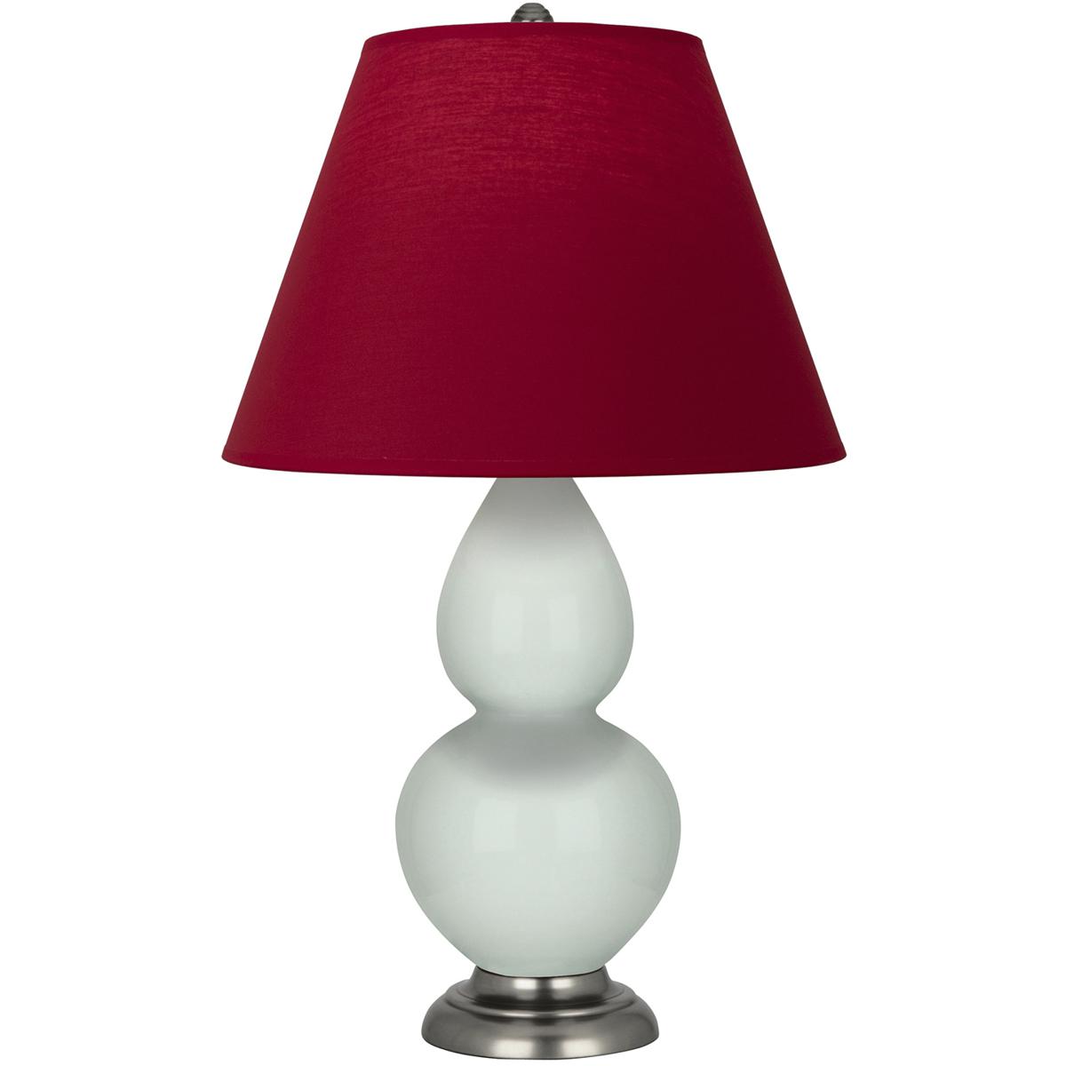 Robert Abbey 1788R Small Double Gourd 22.75 inch 150 watt Celadon Glazed Ceramic with Antique Silver Accent Lamp Portable Light in Rose Red with Ink B