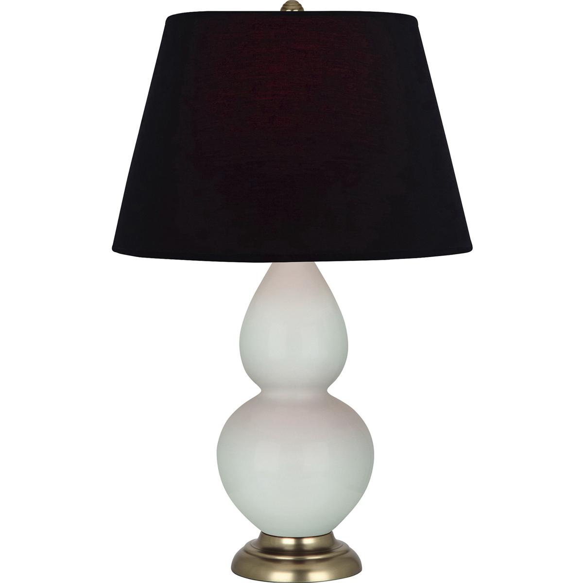 Robert Abbey 1789K Double Gourd 31 inch 150 watt Celadon Glazed Ceramic with Antique Brass Accents Table Lamp Portable Light in Ink Black with Rose Re