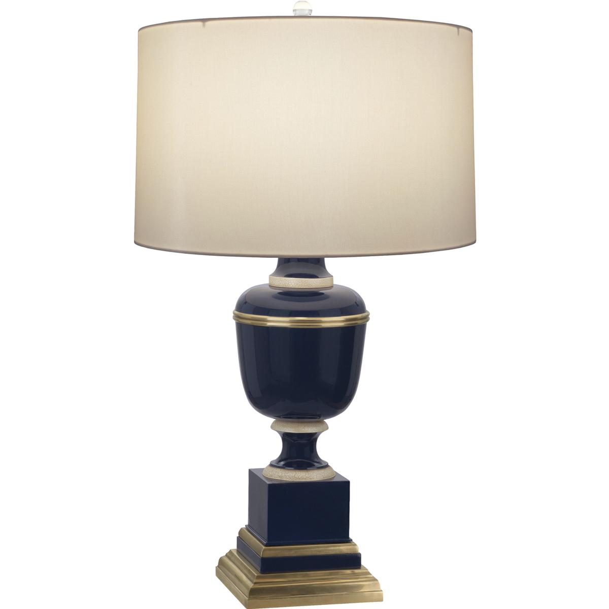 2500X Annika Table Lamp, Cobalt Lacquered Paint with Natural Brass & Ivory Crackle Accents - 29.5 x 6.88 in.