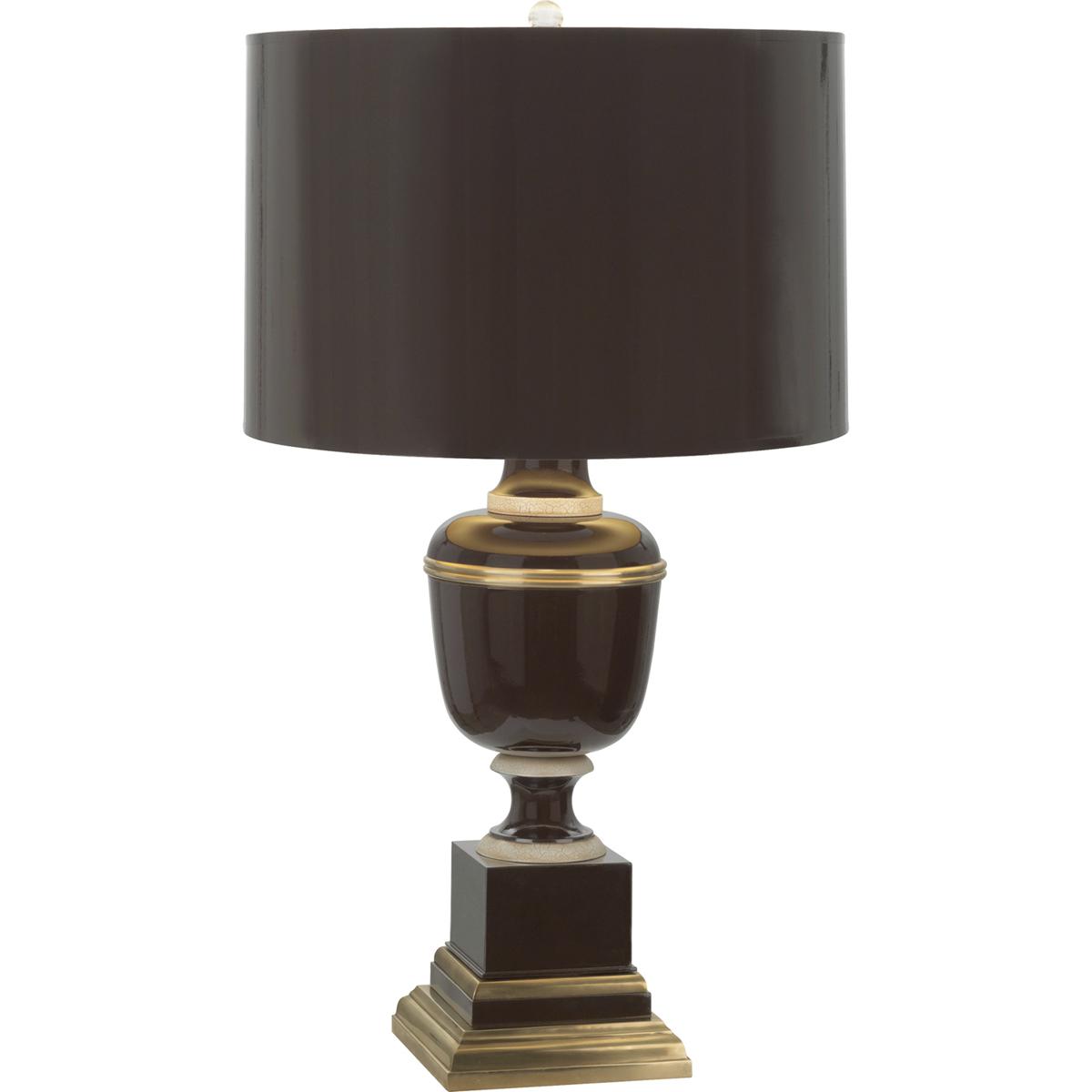 2502 Annika Table Lamp, Chocolate Lacquered Paint with Natural Brass & Ivory Crackle Accents - 29.5 x 6.88 in.