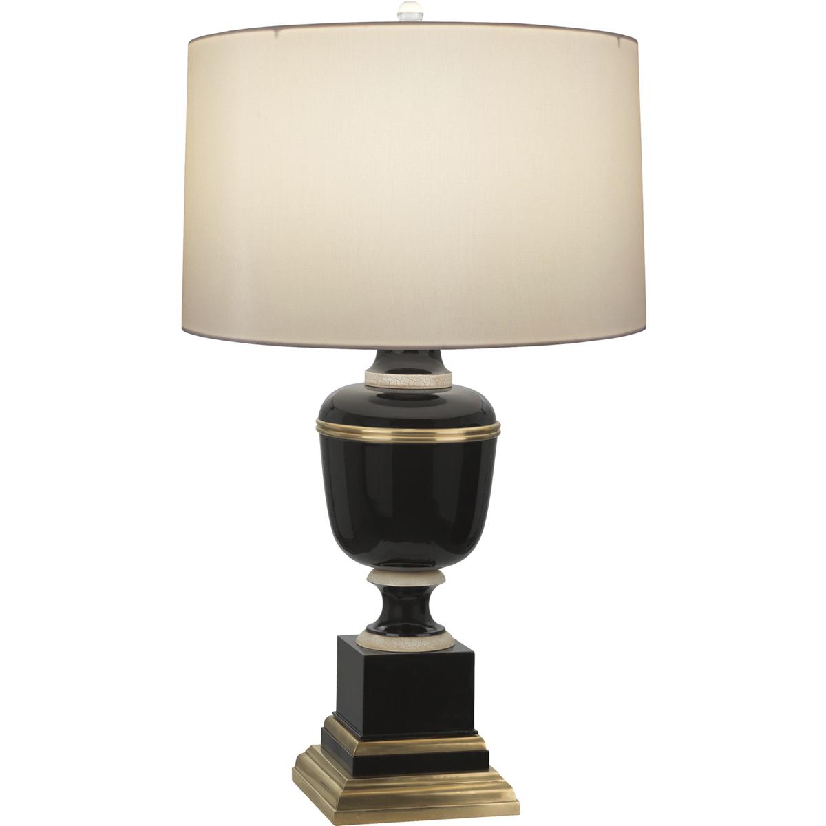 2503X Annika Table Lamp, Black Lacquered Paint with Natural Brass & Ivory Crackle Accents - 29.5 x 6.88 in.