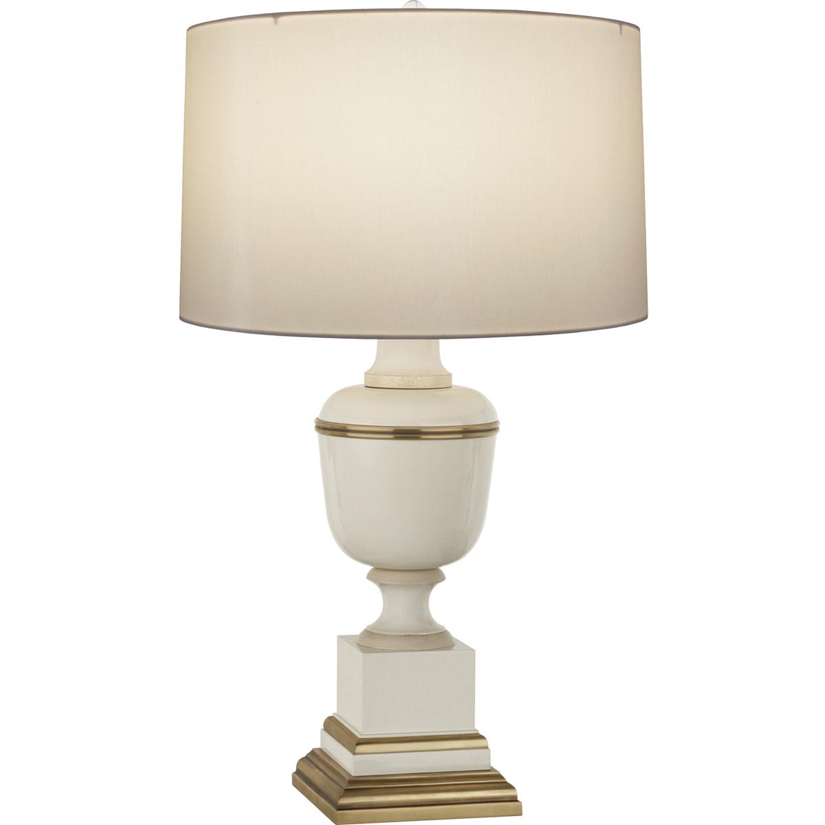 2601X Annika Table Lamp, Ivory Lacquered Paint with Natural Brass & Ivory Crackle Accents - 29.5 x 6.88 in.