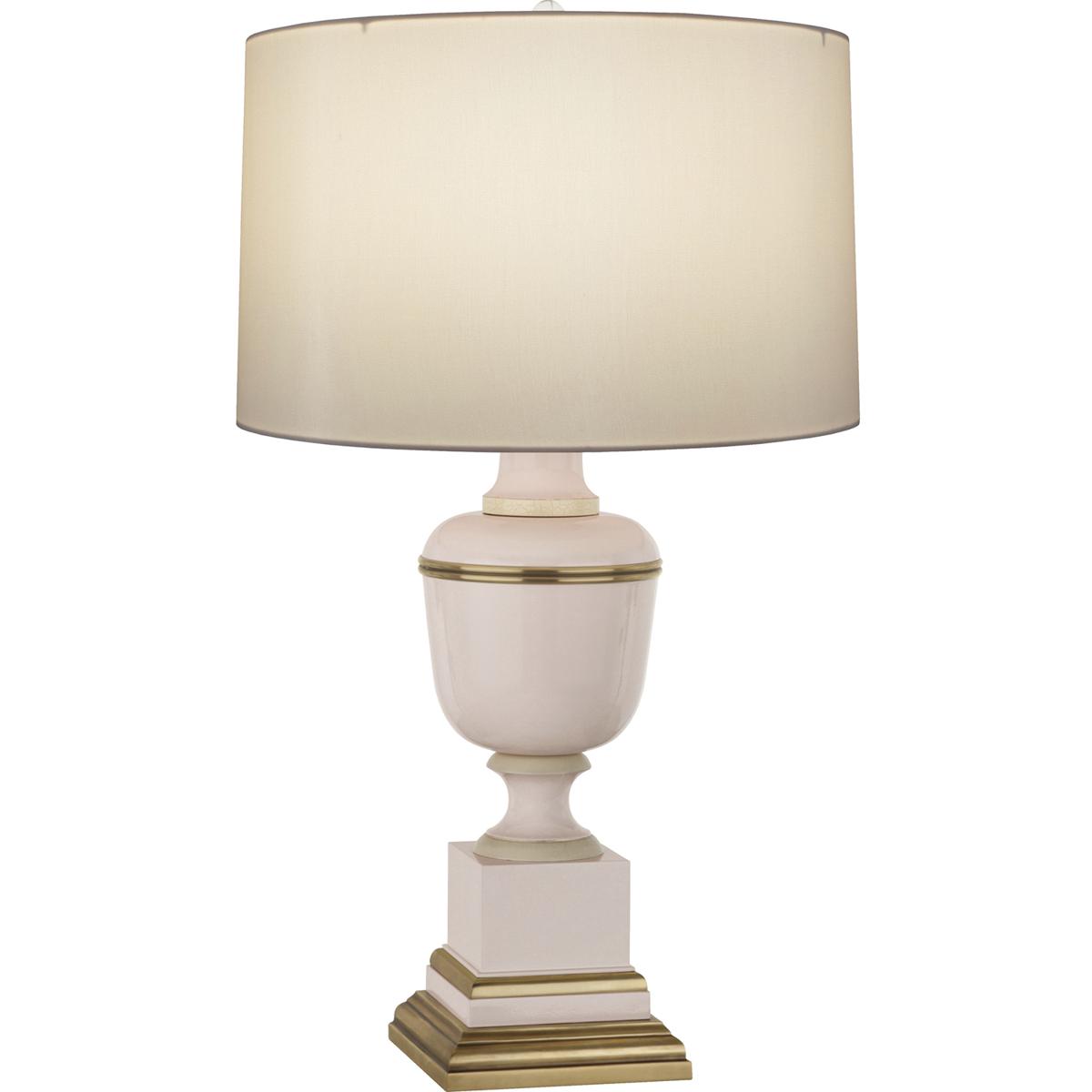2602X Annika Table Lamp, Blush Lacquered Paint with Natural Brass & Ivory Crackle Accents - 29.5 x 6.88 in.