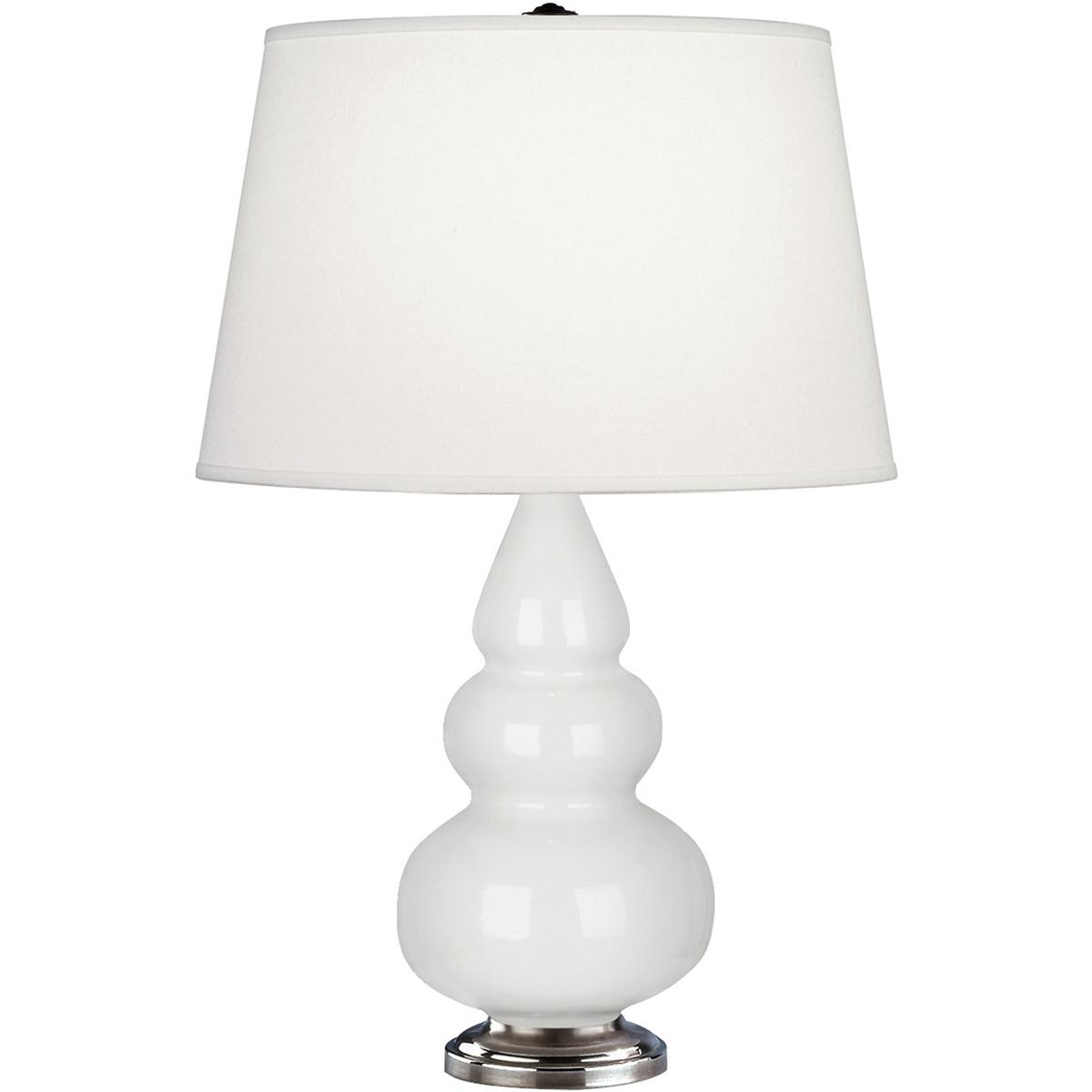 281X Lily Small Triple Gourd Accent Lamp, Lily Glazed Ceramic with Antique Silvered Accents - 24.38 x 7.25 in.