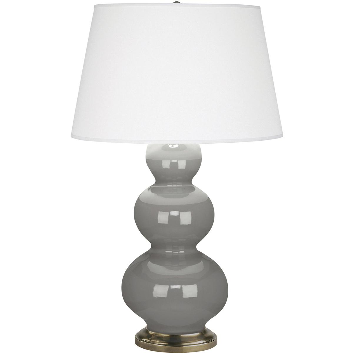 Robert Abbey 319X Triple Gourd 32.75 inch 150 watt Smoky Taupe Table Lamp Portable Light in Antique Natural Brass