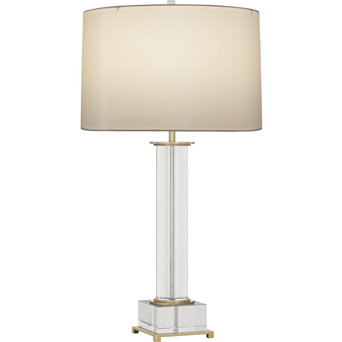 Lighting New York R-359 Robert Abbey Williamsburg Finnie 31 inch 150 watt Modern Brass with Clear Lead Crystal Table Lamp Portable Light in Cloud Crea
