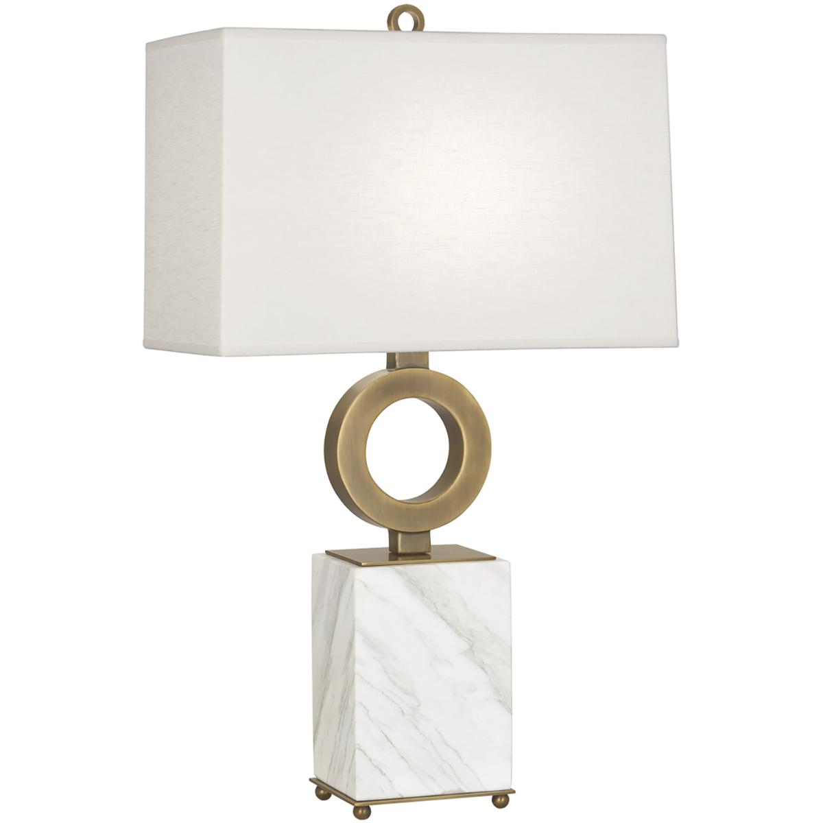 Robert Abbey 405 Oculus 28 inch 150 watt Warm Brass Table Lamp Portable Light in Oyster Linen