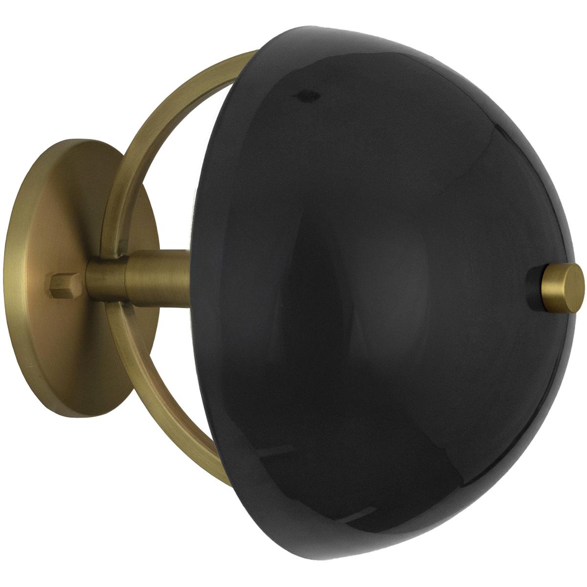 Robert Abbey 604BLK Mavisten Edition Copernica LED 8.5 inch Lacquered Burnished Brass Wallchiere Wall Light in Polished Nickel, Piano Black