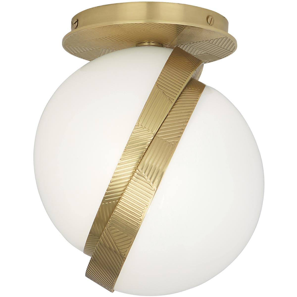 Robert Abbey 623 Michael Berman Brut 1 Light 7 inch Modern Brass Flushmount Ceiling Light