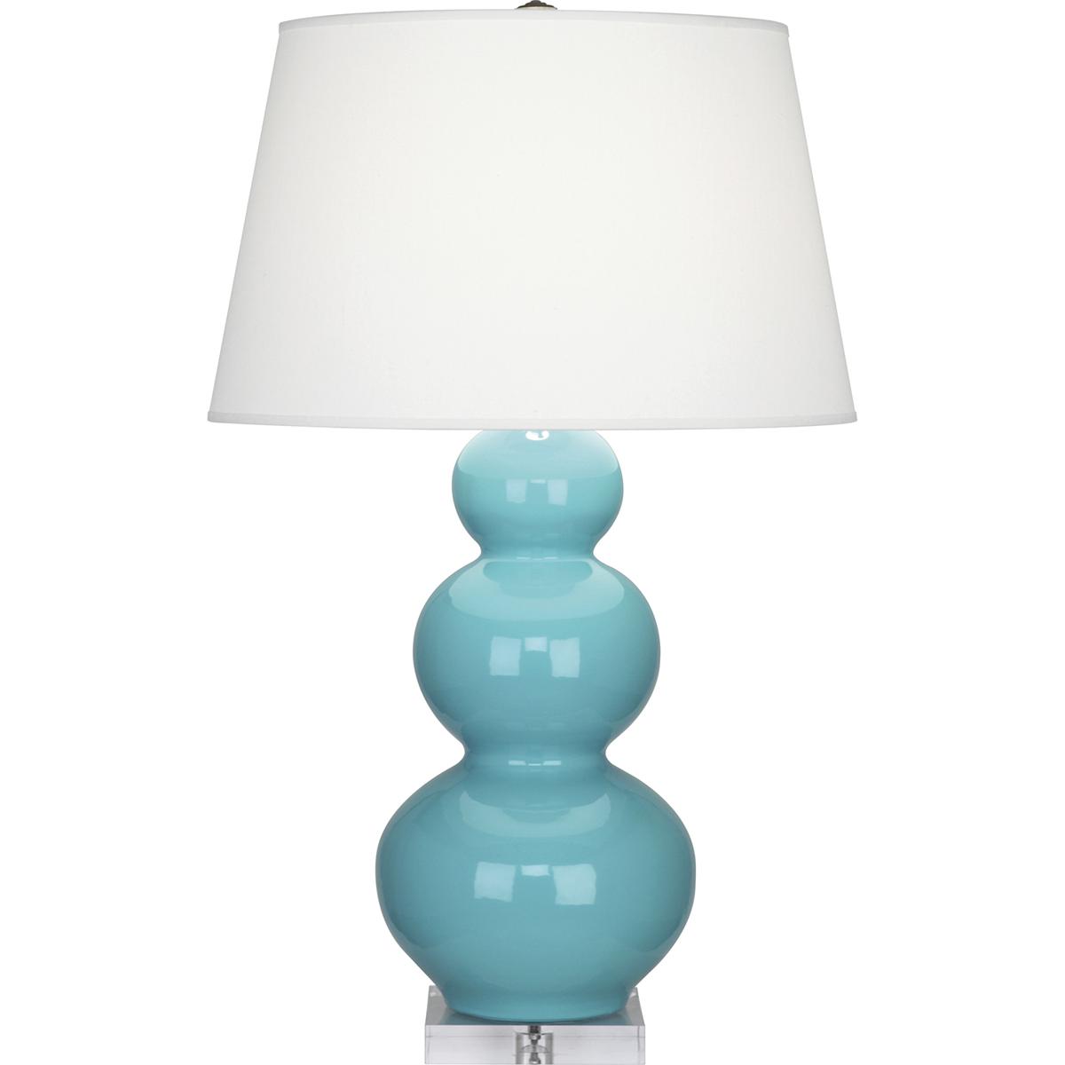 Robert Abbey A362X Triple Gourd 33 inch 150 watt Egg Blue Table Lamp Portable Light in Lucite