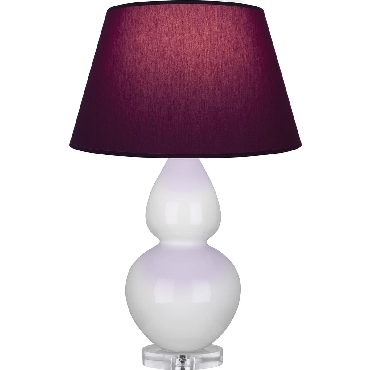 Robert Abbey A670P Double Gourd 30 inch 150 watt Lily Glazed Ceramic with Lucite Base Table Lamp Portable Light in Plum with Lavender