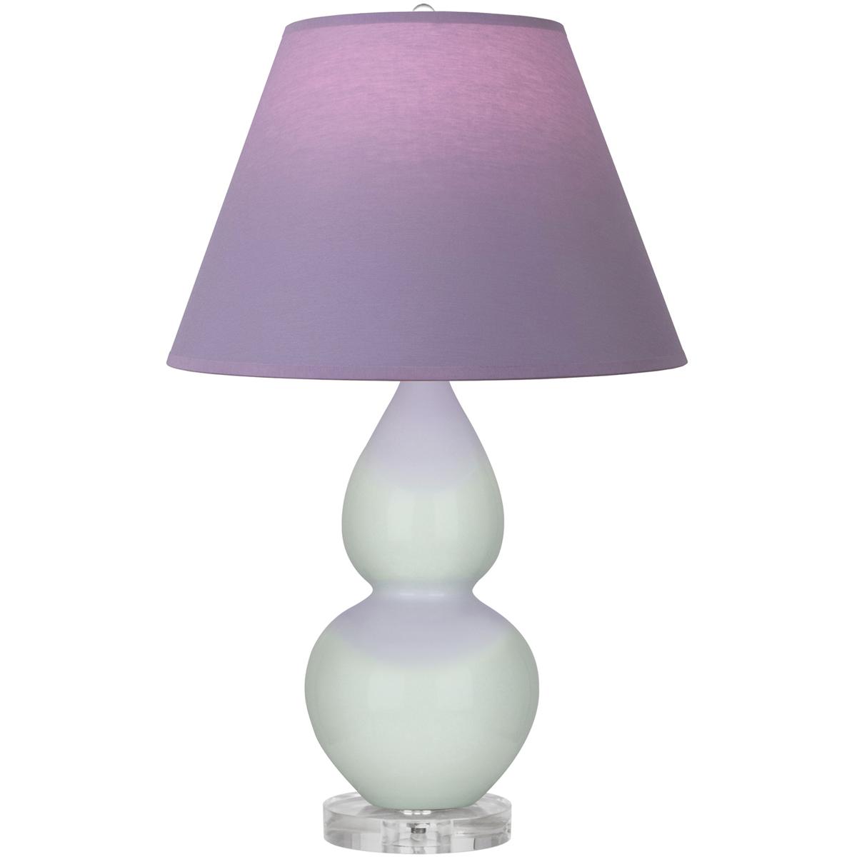 Robert Abbey A788L Small Double Gourd 22 inch 150 watt Celadon Glazed Ceramic with Lucite Base Accent Lamp Portable Light in Lavender with Plum