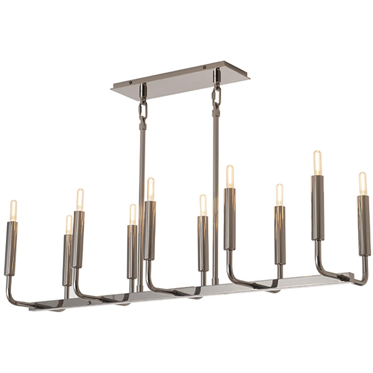 Robert Abbey B1409 Mavisten Edition Carbonia LED 42 inch Black Chrome Linear Chandelier Ceiling Light