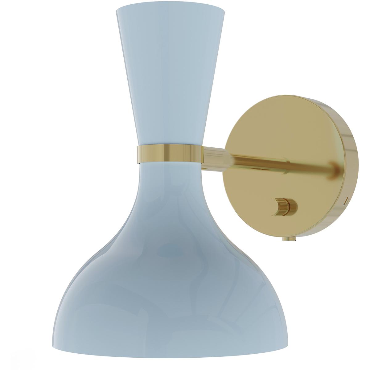 Robert Abbey BB05BB Clare 1 Light 7 inch Baby Blue with Modern Brass Wall Sconce Wall Light