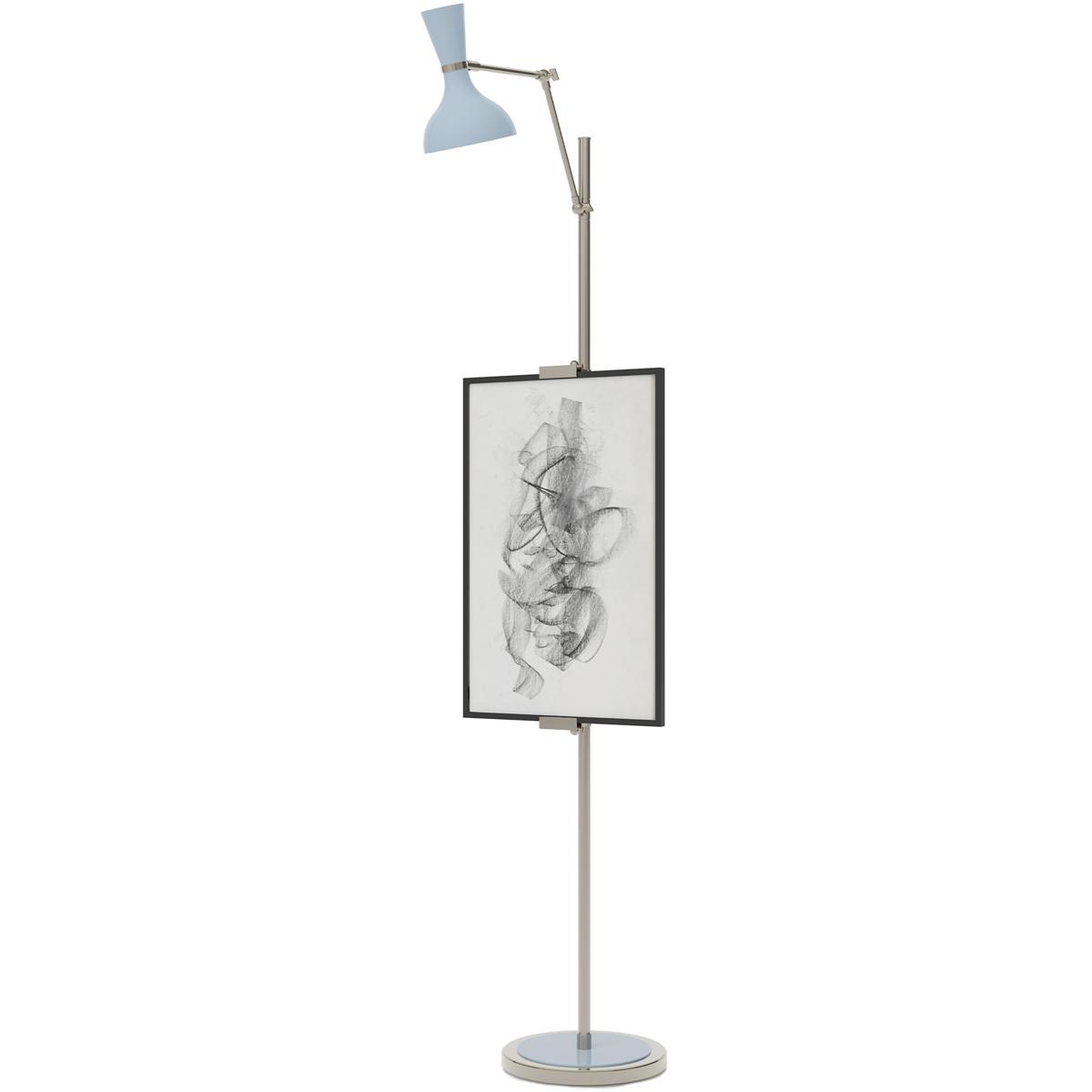 Robert Abbey BB17BB Clare 76 inch 60 watt Baby Blue with Polished Nickel Floor Easel Portable Light