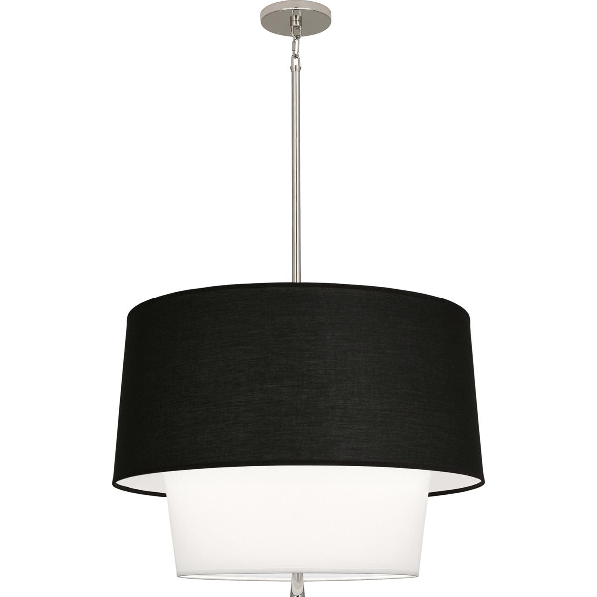 Robert Abbey BW138 Decker LED 24 inch Polished Nickel Pendant Ceiling Light in Raven Black and White